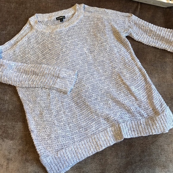 Cold Shoulder Open Knit Express Sweater - Picture 1 of 5